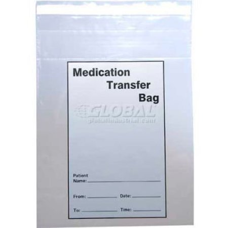 ELKAY PLASTICS CO Tamper Evident Medication Transfer Bags, 8inW x 10inL, 2 Mil, Clear, 1000/Pack TE20F0810M